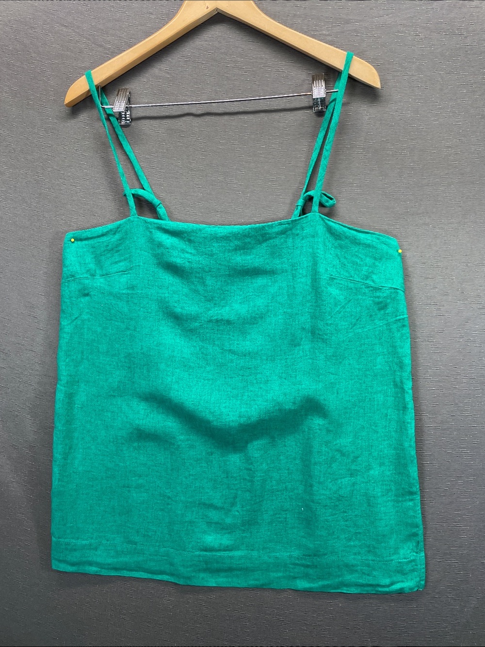 Free People Teal Green Double-Strap Linen Cami ( beach)
